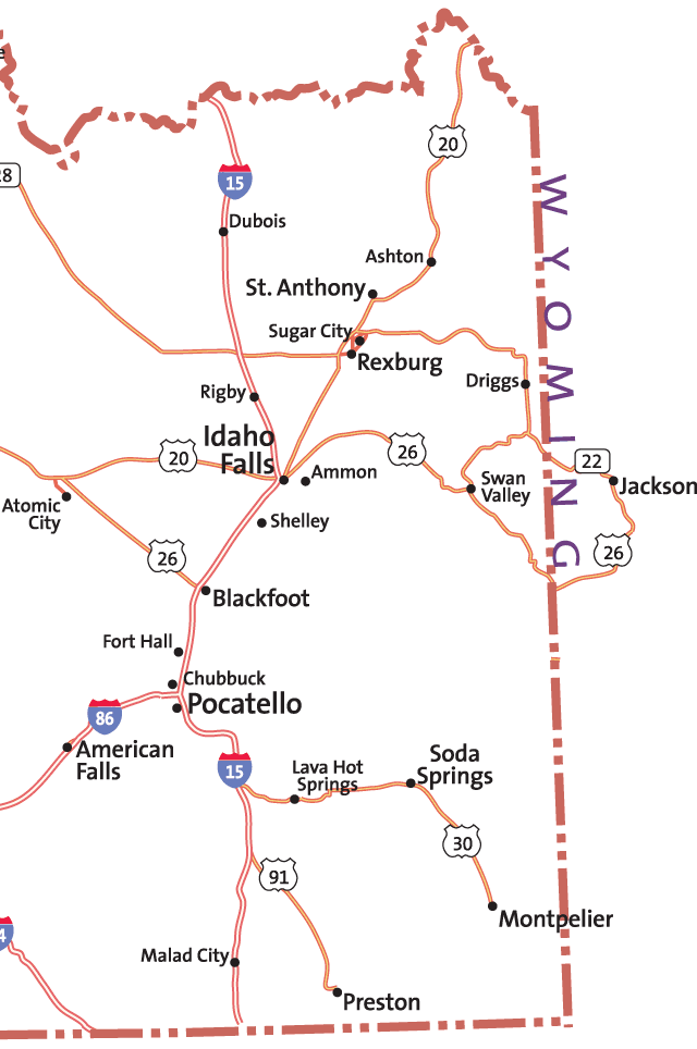 Eastern Idaho Area Map